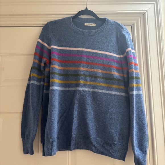 WOOL LOVER 100% Lambswool Striped Crew Neck - Picture 1 of 4